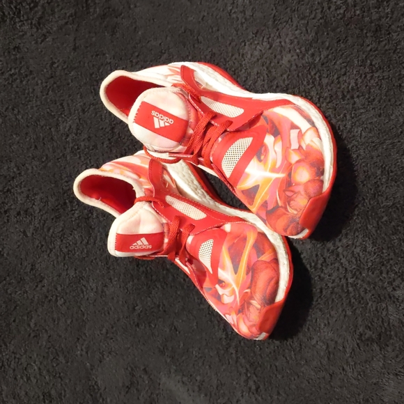 adidas Pure Boost X “Power Red” Floral Workout Running Shoes - Picture 2 of 11